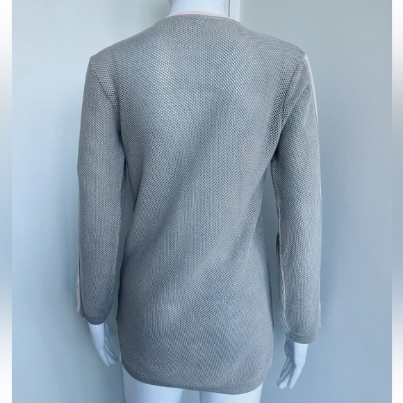 Chanel Spring 2003 03P size 42 jacket grey pink cotton Sports Zip front Logo - Picture 9 of 10